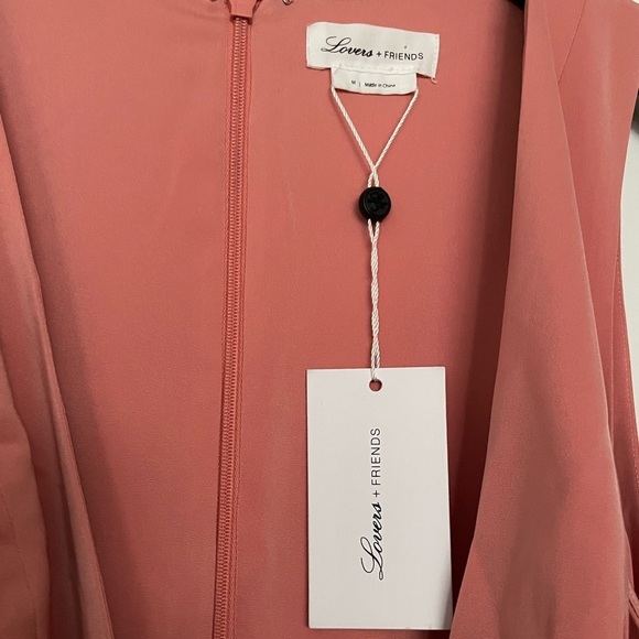 Lovers & Friends CHICHIRA GOWN Pink satin faux wrap plunge neck maxi gown m - Picture 2 of 12